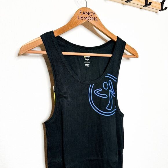 Zumba NWT! โWomen's Tribe Instructor Rib Tank - Black Size L - Picture 2 of 6